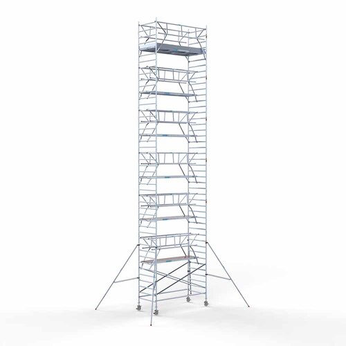 Euroscaffold Rollgerüst komplett 135 x 305 x 14,2 m Arbeitshöhe inkl. doppeltem Frontgeländer