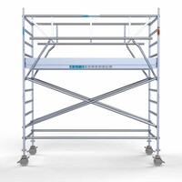 Euroscaffold Rollgerüst komplett 135 x 305 x 4,2 m Arbeitshöhe inkl. doppeltem Frontgeländer