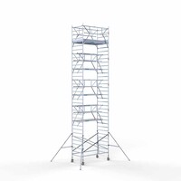 Euroscaffold Rollgerüst komplett 135 x 250 x 11,2 m Arbeitshöhe inkl. doppeltem Frontgeländer
