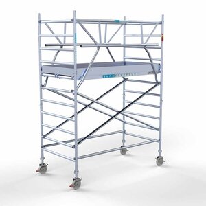 Euroscaffold Rollgerüst komplett 135 x 250 x 4,2 m Arbeitshöhe inkl. doppeltem Frontgeländer