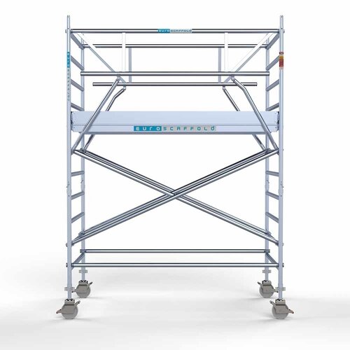 Euroscaffold Rollgerüst komplett 135 x 250 x 4,2 m Arbeitshöhe inkl. doppeltem Frontgeländer