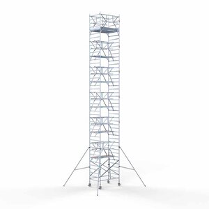 Euroscaffold Rollgerüst komplett 135 x 190 x 14,2 m Arbeitshöhe inkl. doppeltem Frontgeländer Euroscaffold Rollgerüst komplett 135 x 190 x 14,2 m Arbeitshöhe inkl. doppeltem Frontgeländer