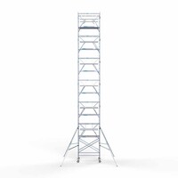 Euroscaffold Rollgerüst komplett 135 x 190 x 14,2 m Arbeitshöhe inkl. doppeltem Frontgeländer