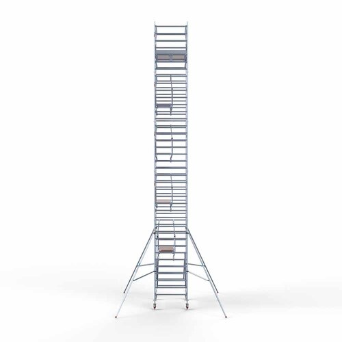 Rollgerüst komplett 135 x 190 x 12,2 m Arbeitshöhe inkl. doppeltem Frontgeländer Euroscaffold Rollgerüst komplett 135 x 190 x 12,2 m Arbeitshöhe inkl. doppeltem Frontgeländer