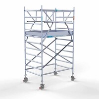 Euroscaffold Rollgerüst komplett 135 x 190 x 4,2 m Arbeitshöhe inkl. doppeltem Frontgeländer