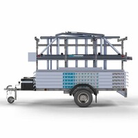 Euroscaffold Gerüstanhänger + Euro-Rollgerüst komplett 135 x 250 x 8,2m Arbeitshöhe + einfaches Frontgeländer