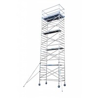 Euroscaffold Gerüstanhänger + Euro-Rollgerüst mit Vario-Frontgeländer 135x250x10,2m Arbeitshöhe