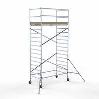 Euroscaffold Rollgerüst Basis 135 x 250 x 6,2 m Arbeitshöhe mit leichter Plattform