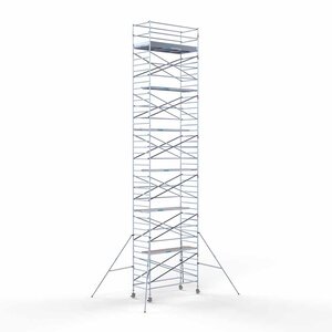 Euroscaffold Rollgerüst Standard 135x250 14,2m Arbeitshöhe Carbonboden doppeltes Frontgeländer Rollgerüst Standard 135x250 14,2m Arbeitshöhe Carbonboden doppeltes Frontgeländer