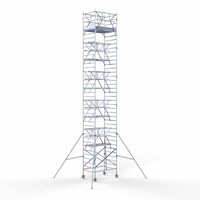 Euroscaffold Rollgerüst komplett 135 x 190 x 12,2m inkl. leichter Plattform + doppeltem Frontgeländer