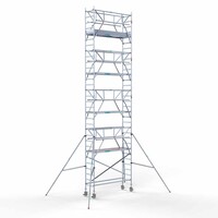 Euroscaffold Rollgerüst komplett 75 x 250 x 10,2m inkl. leichter Plattform + doppeltem Frontgeländer