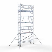 Euroscaffold Rollgerüst komplett 75 x 305 x 8,2m inkl. leichter Plattform + doppeltem Frontgeländer