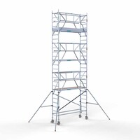 Euroscaffold Rollgerüst komplett 75 x 250 x 8,2m inkl. leichter Plattform + doppeltem Frontgeländer