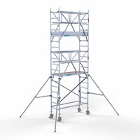 Euroscaffold Rollgerüst komplett 75 x 190 x 6,2m inkl. leichter Plattform + doppeltem Frontgeländer