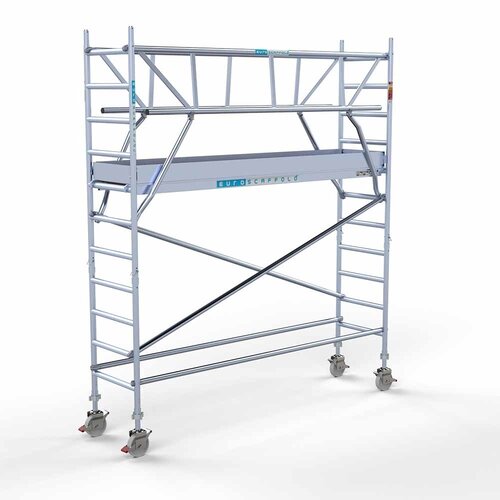 Euroscaffold Rollgerüst komplett 75 x 305 x 4,2m inkl. leichter Plattform + doppeltem Frontgeländer