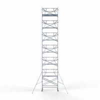 Euroscaffold Rollgerüst komplett 135 x 250 x 14,2 m Arbeitshöhe inkl. Leichtbauplattform + einfaches Frontgeländer