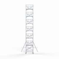 Euroscaffold Rollgerüst komplett 135 x 190 x 14,2m Arbeitshöhe inkl. Leichtbauplattform + einfaches Frontgeländer