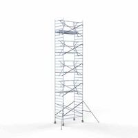 Euroscaffold Rollgerüst komplett 135 x 250 x 11,2 m Arbeitshöhe inkl. Leichtbauplattform + einfaches Frontgeländer