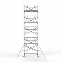 Euroscaffold Rollgerüst komplett 135 x 250 x 10,2 m Arbeitshöhe inkl. Leichtbauplattform + einfaches Frontgeländer