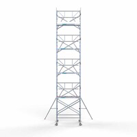 Euroscaffold Rollgerüst komplett 135 x 190 x 10,2m Arbeitshöhe inkl. Leichtbauplattform + einfaches Frontgeländer