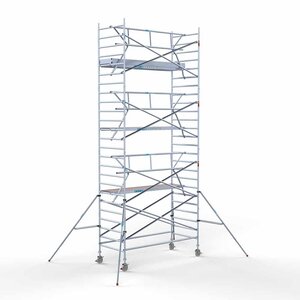 Euroscaffold Rollgerüst komplett 135 x 305 x 8,2 m Arbeitshöhe inkl. Leichtbauplattform + einfaches Frontgeländer Rollgerüst komplett 135 x 305 x 8,2 m Arbeitshöhe inkl. Leichtbauplattform + einfaches Frontgeländer