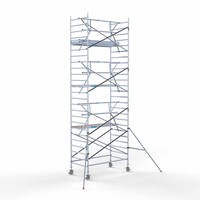 Euroscaffold Rollgerüst komplett 135 x 250 x 8,2 m Arbeitshöhe inkl. Leichtbauplattform + einfaches Frontgeländer