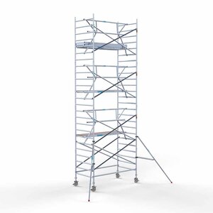 Euroscaffold Rollgerüst komplett 135 x 250 x 8,2 m Arbeitshöhe inkl. Leichtbauplattform + einfaches Frontgeländer Rollgerüst komplett 135 x 250 x 8,2 m Arbeitshöhe inkl. Leichtbauplattform + einfaches Frontgeländer