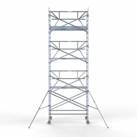 Euroscaffold Rollgerüst komplett 135 x 250 x 8,2 m Arbeitshöhe inkl. Leichtbauplattform + einfaches Frontgeländer