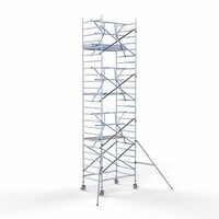 Euroscaffold Rollgerüst komplett 135 x 190 x 8,2 m Arbeitshöhe inkl. Leichtbauplattform + einfaches Frontgeländer