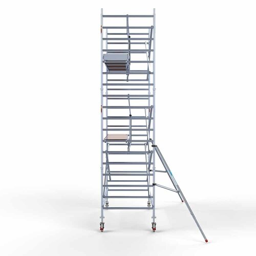 Euroscaffold Rollgerüst komplett mit einfachem Frontgeländer 135 x 305 x 6,2 m mit leichter Plattform