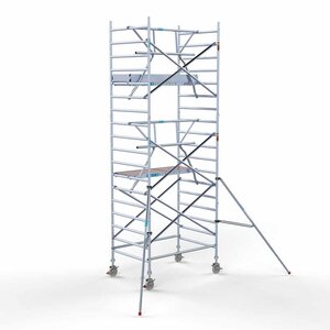 Rollgerüst komplett mit einfachem Frontgeländer 135 x 190 x 6,2 m mit leichter Plattform