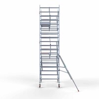 Euroscaffold Rollgerüst komplett mit einfachem Frontgeländer 135 x 190 x 6,2 m mit leichter Plattform