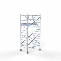 Euroscaffold Rollgerüst komplett mit einfachem Frontgeländer 135 x 190 x 5,2 m inkl. leichter Plattform