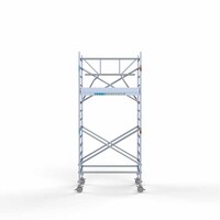 Euroscaffold Rollgerüst komplett mit einfachem Frontgeländer 135 x 190 x 5,2 m inkl. leichter Plattform
