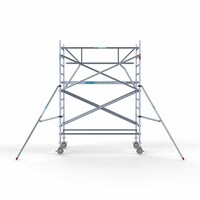 Euroscaffold Rollgerüst komplett mit einfachem Frontgeländer 135 x 250 x 4,2 m mit leichter Plattform