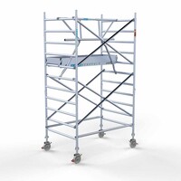 Euroscaffold RollgerüstKomplett mit einfachem Frontgeländer 135 x 190 x 4,2 m inkl. leichter Plattform