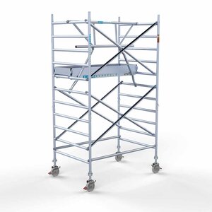 Rollgerüst komplett mit einfachem Frontgeländer 135 x 190 x 4,2 m inkl. leichter Plattform