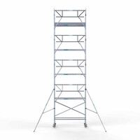 Euroscaffold Rollgerüst komplett 75 x 250 x 10,2 m Arbeitshöhe inkl. Leichtbauplattform + einfaches Frontgeländer