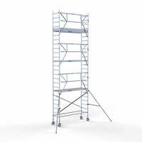 Euroscaffold Rollgerüst komplett 75 x 250 x 8,2 m Arbeitshöhe inkl. Leichtbauplattform + einfaches Frontgeländer