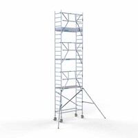 Euroscaffold Rollgerüst komplett 75 x 190 x 8,2 m Arbeitshöhe inkl. Leichtbauplattform + einfaches Frontgeländer