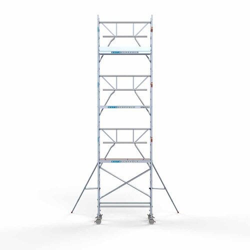 Euroscaffold Rollgerüst komplett 75 x 190 x 8,2 m Arbeitshöhe inkl. Leichtbauplattform + einfaches Frontgeländer