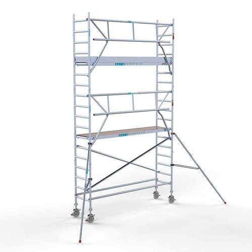 Euroscaffold Rollgerüst komplett 75 x 305 x 6,2 m Arbeitshöhe inkl. Leichtbauplattform + einfaches Frontgeländer