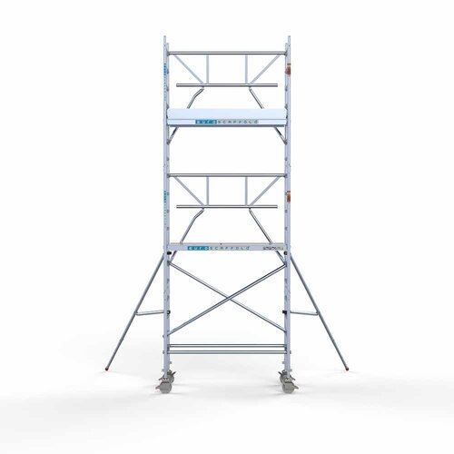 Euroscaffold Rollgerüst komplett 75 x 190 x 6,2m Arbeitshöhe inkl. Leichtbauplattform + einfaches Frontgeländer