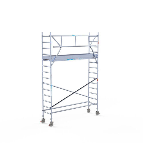 Euroscaffold Rollgerüst komplett 75 x 305 x 5,2 m Arbeitshöhe inkl. Leichtbauplattform + einfaches Frontgeländer