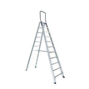 Eurotreppe Doppeltreppe professionell 11 Stufen (max. 4,55 m Arbeitshöhe)