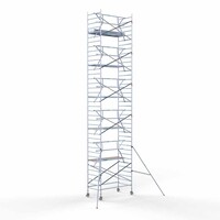 Euroscaffold Rollgerüst komplett 135 x 250 x 12,2m Arbeitshöhe + einfaches Frontgeländer