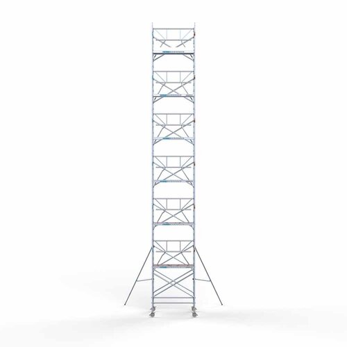 Euroscaffold Rollgerüst komplett 135 x 190 x 14,2m Arbeitshöhe + einfaches Frontgeländer