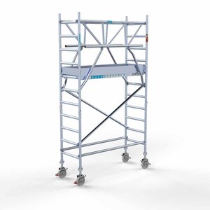 Euroscaffold Rollgerüst komplett 75 x 190 x 4,2m Arbeitshöhe + doppeltes Frontgeländer