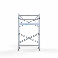 Euroscaffold Rollgerüst komplett mit einfachem Frontgeländer 135 x 250 x 5,2 m Arbeitshöhe