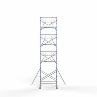 Euroscaffold Rollgerüst komplett 135 x 190 x 9,2m Arbeitshöhe + einfaches Frontgeländer